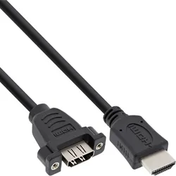 INLINE HDMI 4K60Hz Adapterkabel zum Einbau, HDMI A Stecker/Buchse, 0,6m