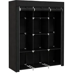 HOMCOM Stoffschrank, Faltschrank, Kleiderschrank mit Kleiderstange, 8 Ebenen