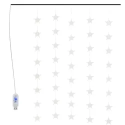 vidaXL LED-Lichtervorhang mit Sternen 200 LED Blau 8 Funktionen