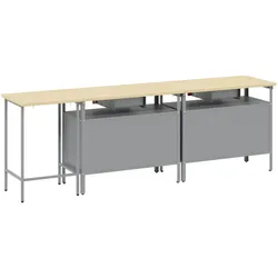 vidaXL, Werkbank + Arbeitsbock, Viborg (255 cm Werkbank (2 Regale & 1 Tür)) (55 cm, 255 cm)