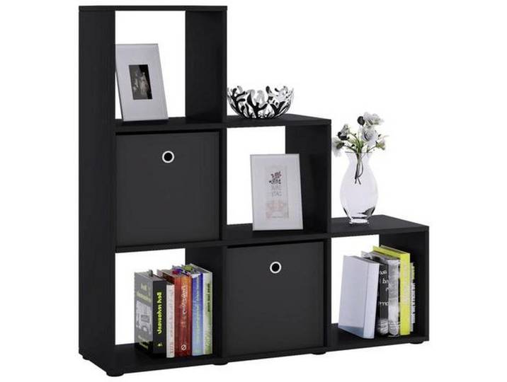 Mid.you Raumteiler, Schwarz, Kunststoff, 3 Fächer, 107.5x104.5x29 cm, Wohnzimmer, Raumteiler, Raumtrenner