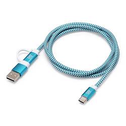 Arduino TPX00094 USB-C® Kabel Arduino [1x USB-C® - 2x USB-C®, USB-A] 1 m Weiß, Türkis Daten-/Strom-Kabel