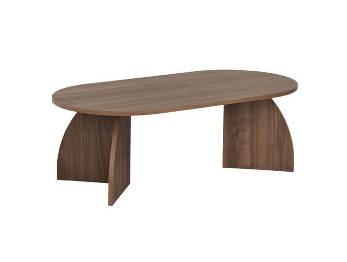 Table basse ovale couleur bois foncé 120 cm