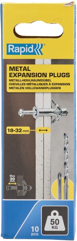 Isaberg Rapid AB Rapid Metall-Hohlraumdübel für 18 - 32 mm Plattendicke, 50 kg Tragfähigkeit