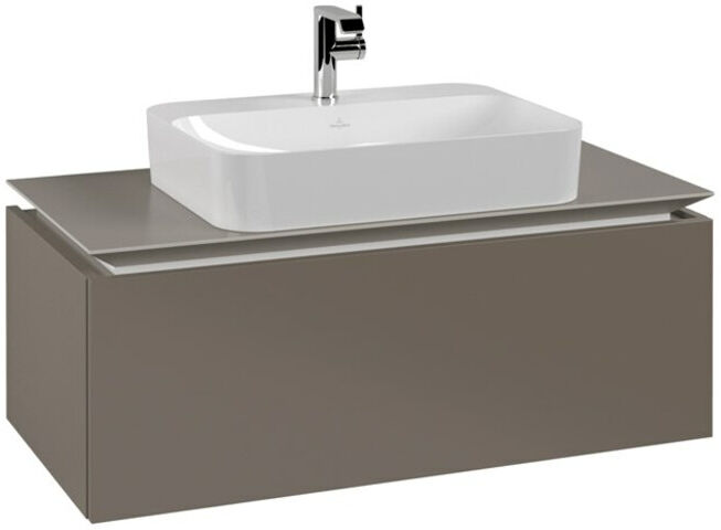 V&B; Meuble sous lavabo Legato 100x38x50 cm, trou mitigeur, Truffle Grey ; Villeroy & Boch (B75500VG)