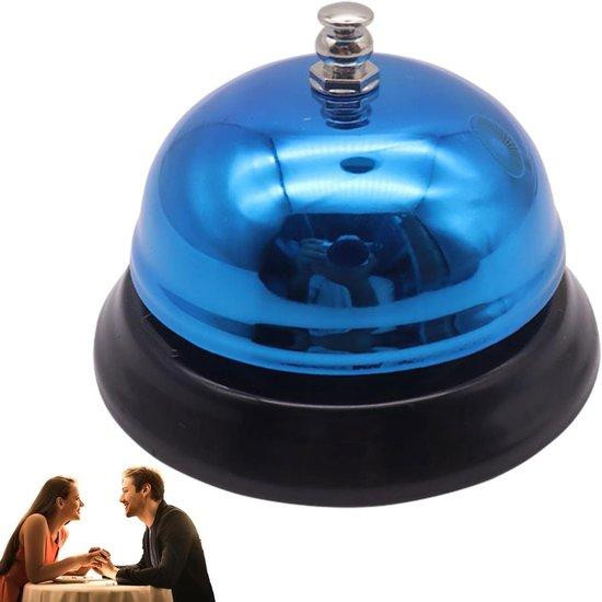 Bureau Bel Blauw - Robuuste Metalen Kantoorbel voor Klantenservice - 85 mm