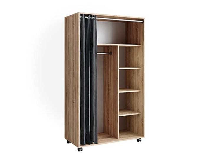 Vicco Kleiderschrank Doros , Sonoma 100 x 168 cm offen, mit Rollen, zur flexiblen Aufbewahrung von Kleidung und Accessoires