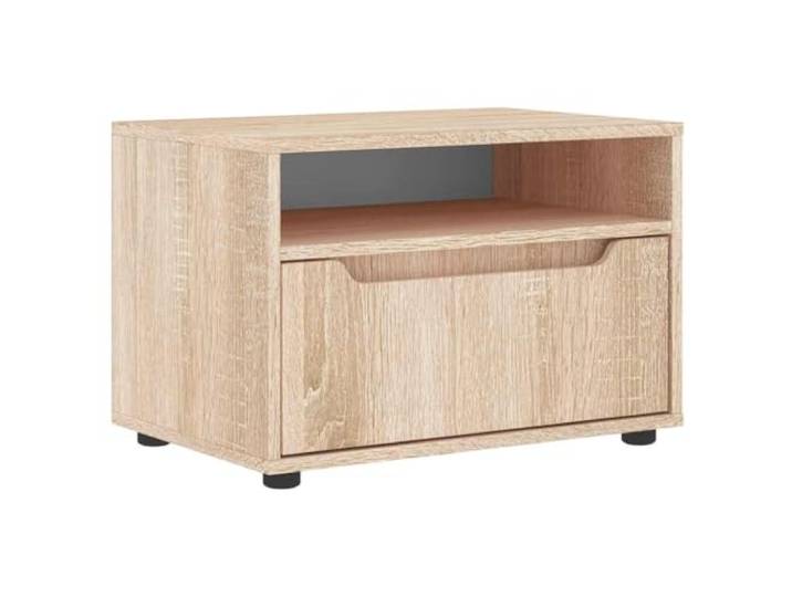 KGFHERENB TV-Schrank VISNES Sonoma-Eiche 60x40x38 cm Holzwerkstoff Wandhängendes Lowboard für Schlafzimmer und Stube mit offener Ablage und Schublade für platzsparende Medienaufbewahrung.