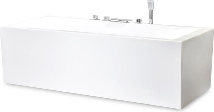 rechteckige Badewanne mit Kissen Lombok