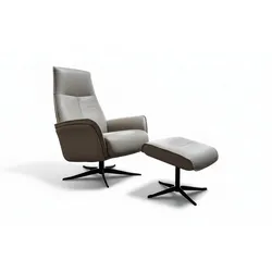 RELAXSESSEL JOSIANE Grau Leder Relaxfunktion