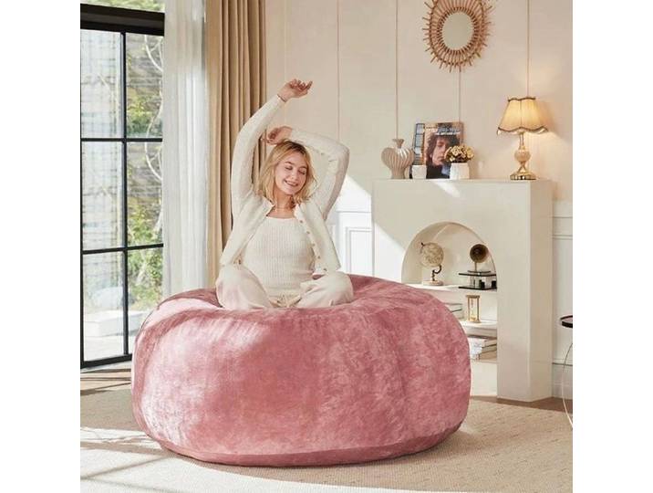 Fauteuil de lecture doux rose Logidon 4 pieds