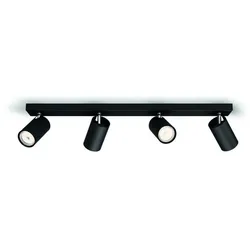 Philips myLiving Spot Kosipo 4-flammigerr Deckenstrahler mit schwenkbaren Spots in schwarz