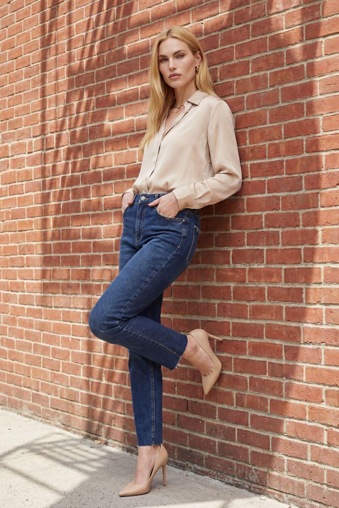 Hochtaillierte Skinny-Jeans