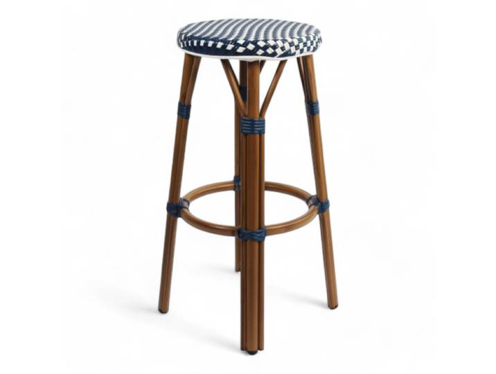Tabouret de bar RIVOLI - Bleu et Blanc