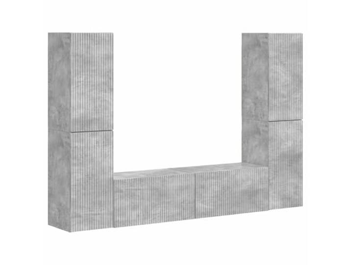 GHVBNMF TV-Schrank Set 6-teilig Hängeschrank Betongrau Holzwerkstoff Modulares Design für Wohnzimmer und Schlafzimmer: 6 platzsparende Elemente schaffen übersichtliche Ordnung an der Wand.