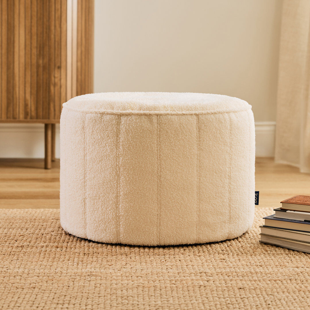 icon Boucle 55 cm W Boucle Round Pouffe Green 35cm H X 55cm W X 55cm D