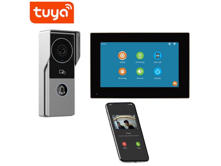 7/10 pouces 4 Kits de système d'interphone vidéo filaire pour Villa appartement sonnette vidéo interphone avec contrôle de verrouillage RFID IC carte déverrouiller