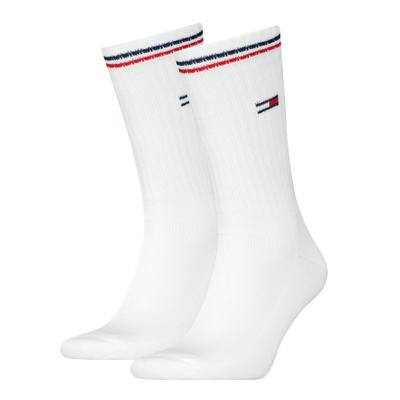 Socken TOMMY HILFIGER "TH UNI TJ SOCK 6P ICONIC", Damen, Gr. 43-46, Sockengröße, weiß, Baumwollmischung, Socken Socken, Verstärkte Ferse und Spitze für zusätzliche Strapazierfähigkeit