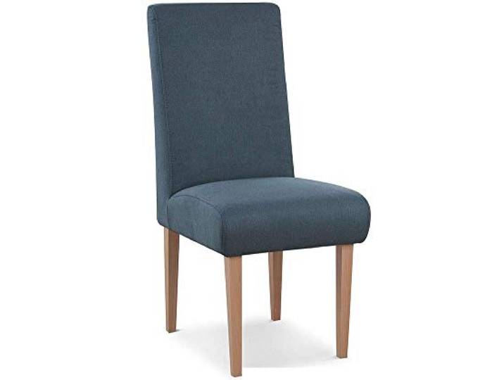 CAVADORE Esszimmerstuhl Kira / Polsterstuhl für Küche, Esszimmer oder Wohnküche / Passend zur Küchengarnitur Kira / Leichte Fleckenentfernung dank Soft Clean / 48 x 103 x 62 / Flachgewebe: Blau