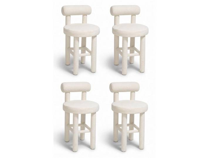 JVmoebel Barhocker Barhocker Design Weiss Stoff Rund Ausdrucksstark Stilvoll Wohnlich, Made in Europa