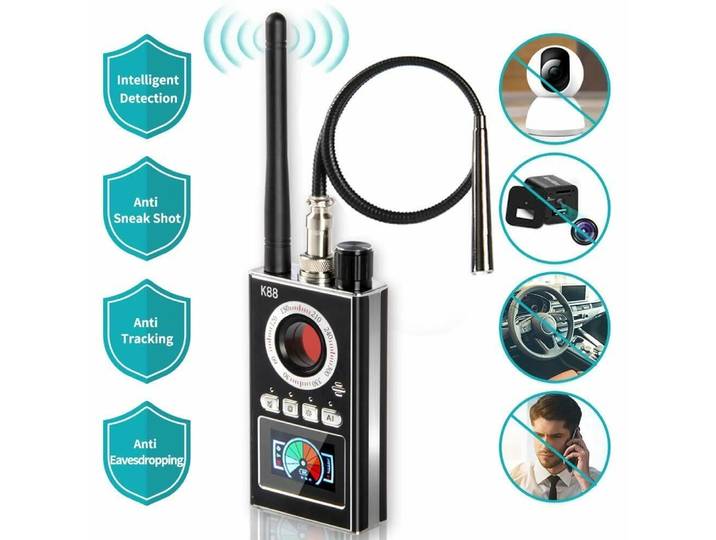 K88 Anti-espion sans fil RF détecteur de Signal Bug GSM GPS Tracker caméra dispositif d'écoute WiFi Signal détecte Anti caméra cachée