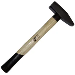 Sanpro Schlosserhammer mit Metall-Stielschutz und stabilem Holzstiel, Kopfgewicht 800 g
