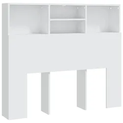 vidaXL Bett-Kopfteil mit Ablagen Weiß 120x19x103,5 cm
