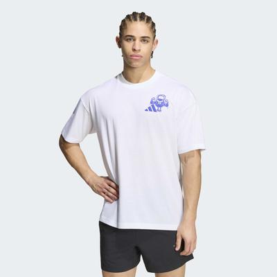 T-Shirt ADIDAS PERFORMANCE "CLIMACOOL FUN TRAINING GRAFIK", Herren, Gr. XL, weiß, Obermaterial: 65% Polyester, 35% Baumwolle, Shirts T-Shirt, mit auffälliger Grafik, sportlicher Stil, aus Single Jersey