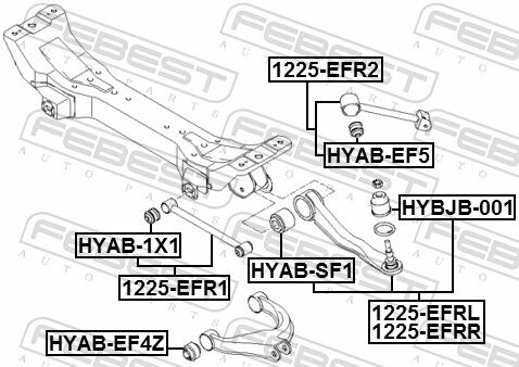 Febest Lagerung, Lenker Hyab-1x1 Hinterachse Für Hyundai