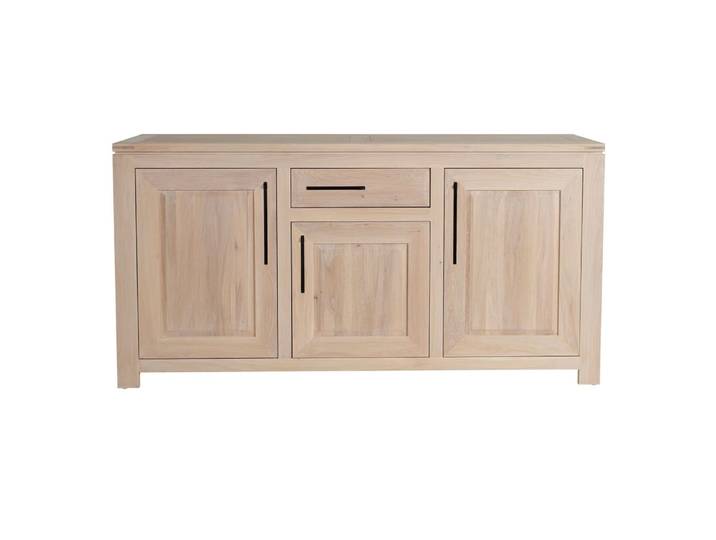 Buffet bas moderne en chêne blanchi 3 portes 1 tiroir
