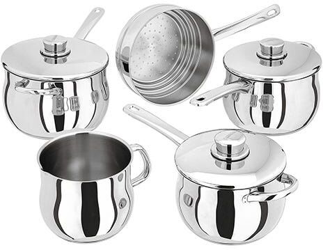 Stellar 1000 Classic 5 Piece Deep Saucepan Set With Steamer