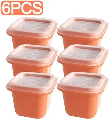 Combo Retail Shop Creative Square Ice Cube Moulds, Reusable Mini Ice Cube Makers For Whiskey, Drink Freezing Kitchen Tools 6pcs orange