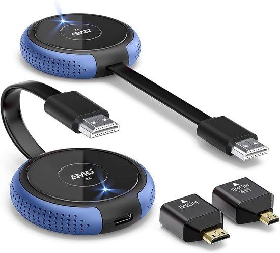 Kabelloser HDMI-Sender und -Empfänger - Blau - Reichweite: 50 Meter - 4K-Unterstützung mit externer Antenne - Für Heimkino und Gaming
