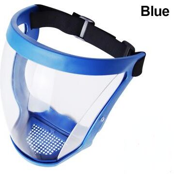 Perfect Picks Market ClearGuard Full Face Shield Mask Reusable Anti Fog Dustproof Protection blue And White