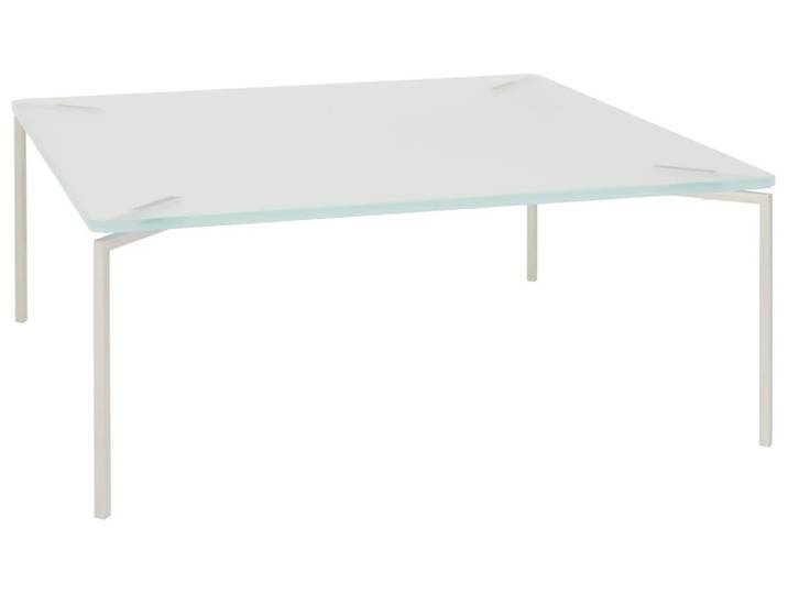 Couchtisch Faolan, Glas Satiniert, Edelstahl, b 90 cm t 90 cm h 36 cm