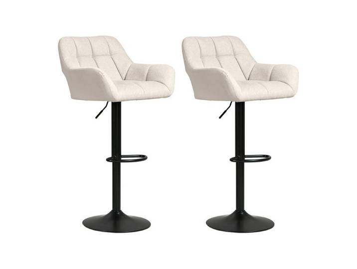 MC Star Barhocker 2er-Set Retro-Design höhenverstellbar Kunstleder Leinenoptik (2 St)