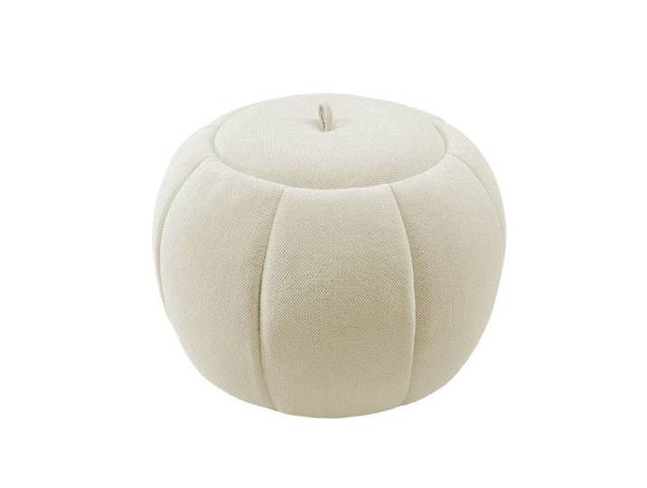 Pouf rond Pumpkin beige D 60 cm en tissu - Amadeus