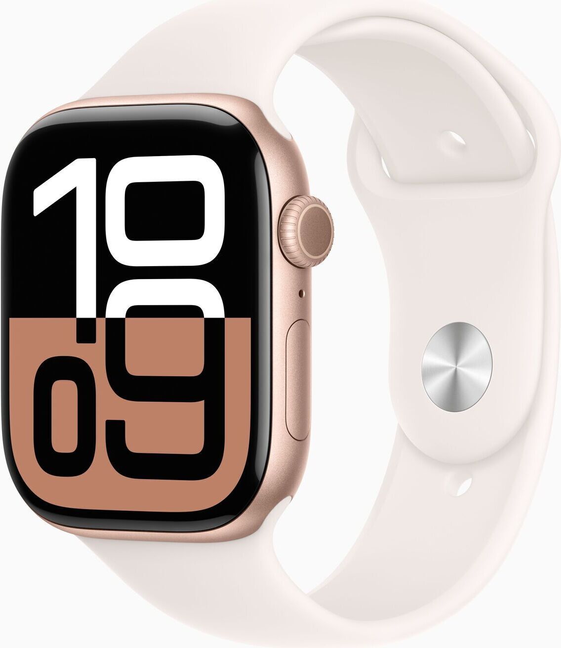 Apple Watch Series 10 Aluminium 46 mm (2024)   GPS   Roségold   Sportarmband M/L   Blassrosa - Refurbished
