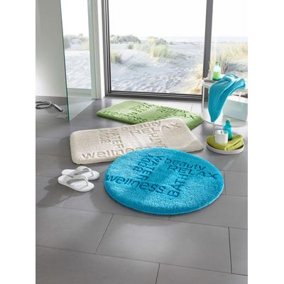Badematte GRUND Gr. 3, blau (türkis), rund (60cm x 100cm ), Badematten, Badematte