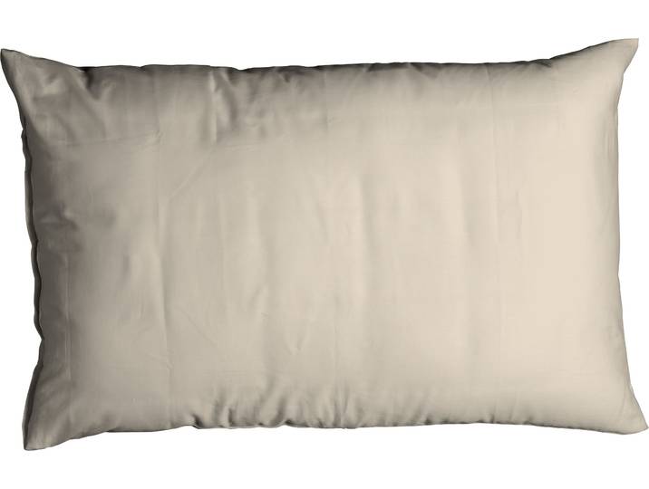 Kissenbezug CASATEX Uni , beige (creme), B:40cm L:80cm, Satin, Baumwolle, Kissenbezüge, Kissenbezug, Uni Design, Reißverschluss, tolle Farben