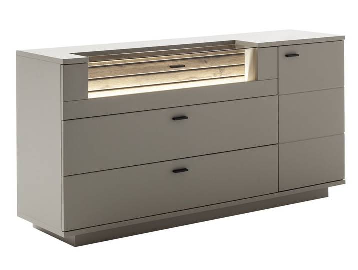 Sideboard LÜTTICH, grau, Holznachbildung