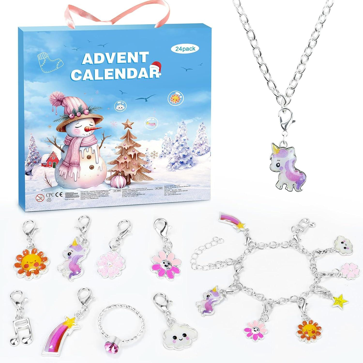 oCreon Adventskalender 2025 voor kinderen - Meisjes - 24 dagen sieraden met armband en halsketting