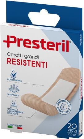 Corman Presteril Cerotti Resistenti Grandi 7x3 Cm - 20 Pezzi