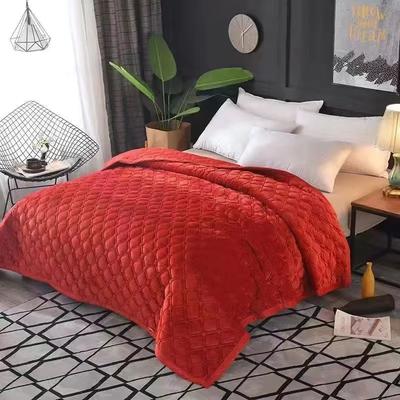 Uplift Treasures Soft Velvet Quilted Bedspread Blanket 270x230cm red 70.87 86.61 In