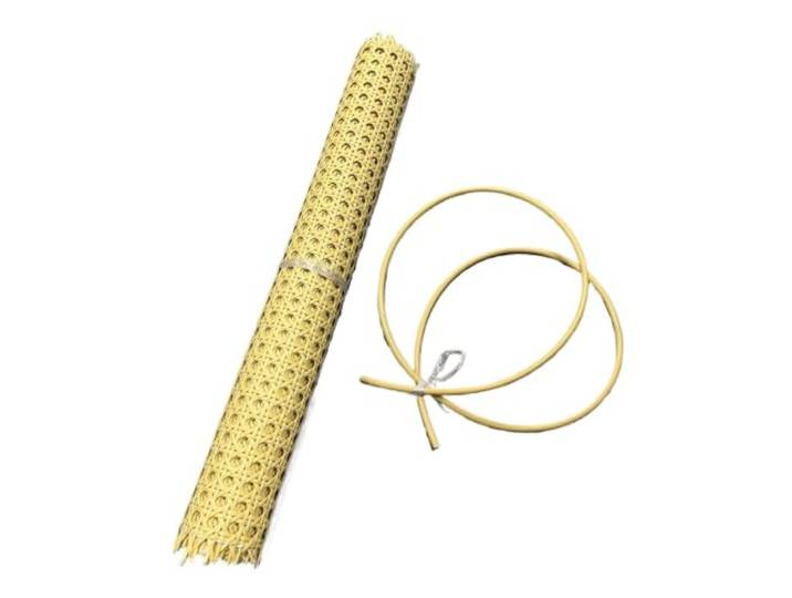 Achteckige Rattanrolle aus Kunststoff Reparaturwerkzeug for Stuhl-Tisch-Decken(Yellow-Color-Set,W-40cm-L-150cm)