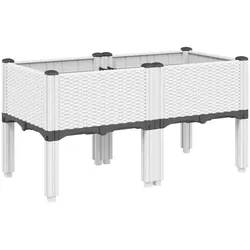 Helloshop26 - Hochbeet für Pflanzen Blumen Terrasse Garten mit Füßen 80 x 40 x 42 cm weißes PP 02_0038168