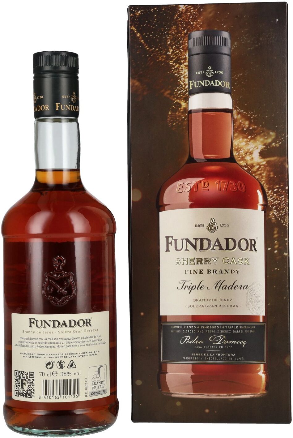Fundador Brandy Fundador Triple Madera Sherry Casks Brandy de Jerez 38% Vol. 0,7l in Geschenkbox