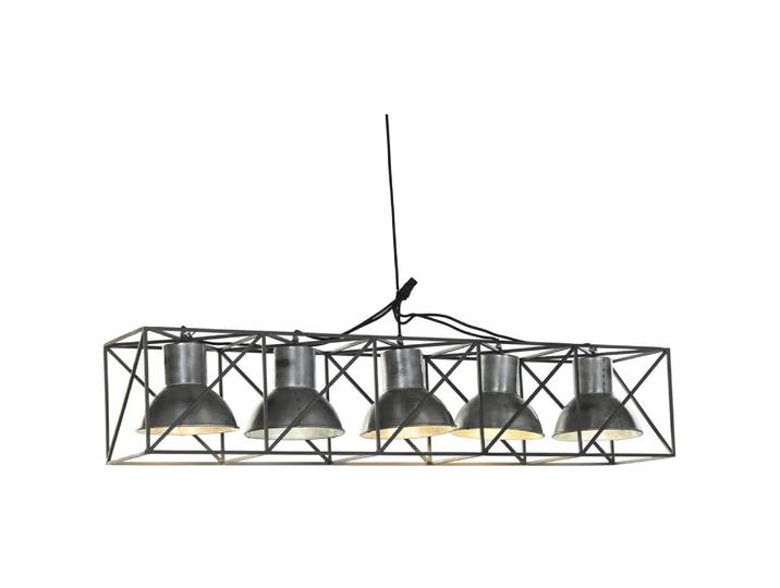 Plafonnier multipositions en acier gris 115x24x24 cm