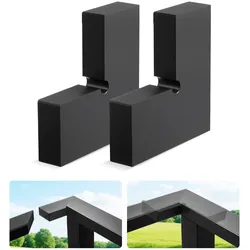 VEVOR 2er-Pack Eckverbinder für Handlauf, Verlängerungs-Treppengeländer-Zubehör, POM-Verbindungsbeschläge für rechteckiges Kabelgeländer, Deck-Kabelschienensystem, Mattschwarz, HT-05