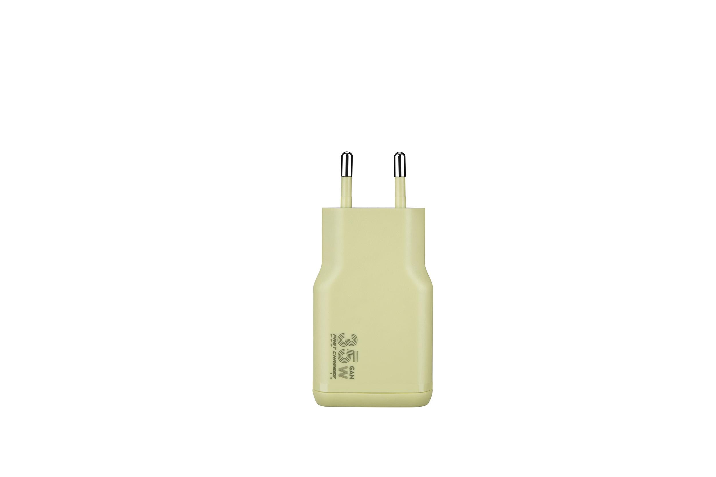 TUCANO One Power Kit GaN Wall Charger 35W USB-C PD + USB-C Kabel 2m gelb